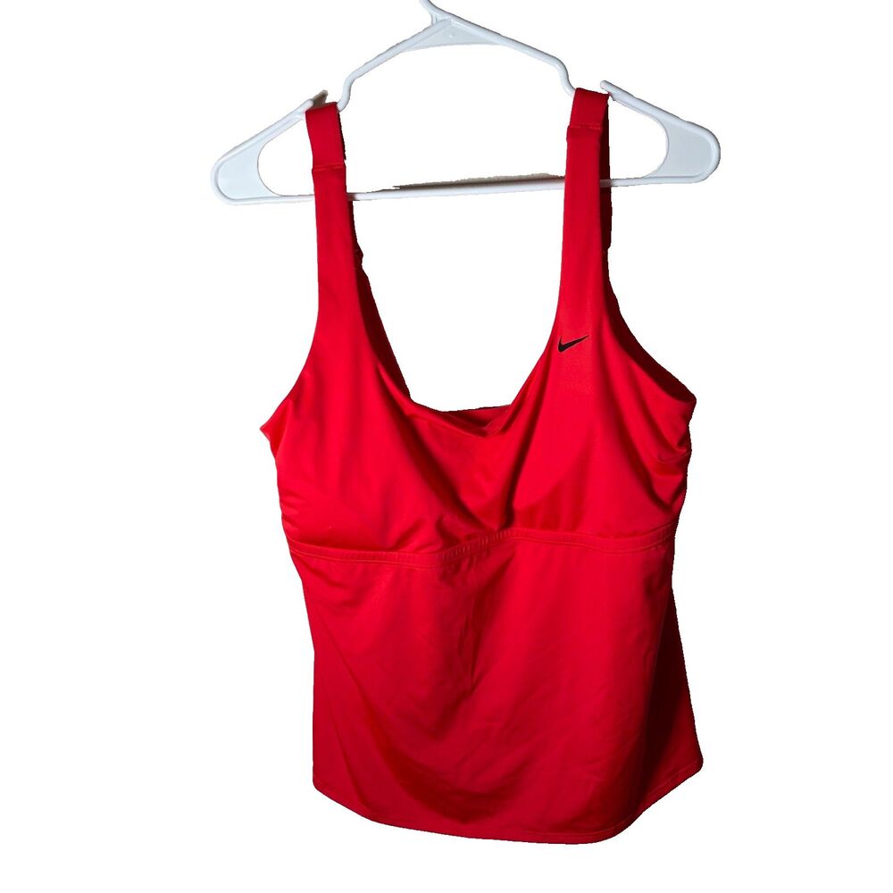 Nike Swim Top Women's XXL Red Bathing Suit Tankini Active Sleeveless